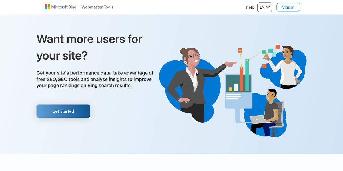 Bing Webmaster Toolsの公式サイト
